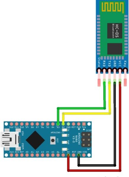 HC-05 Bluetooth Module and Arduino Nano Circuit