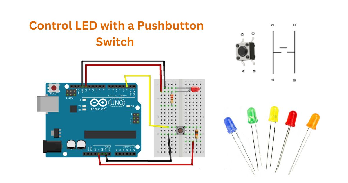 Control LED with a Pushbutton Switch