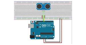 HC-SR04 sensor to the Arduino Uno Diagram